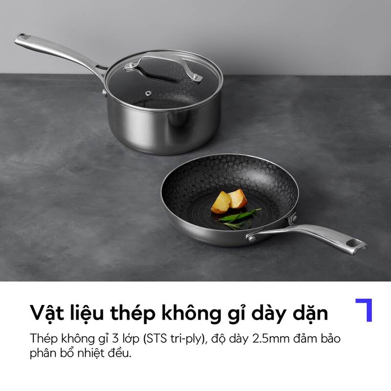 Chảo/Nồi Inox Chống D&iacute;nh Tay Cầm Canvas LocknLock Nhiều K&iacute;ch Cỡ image number null